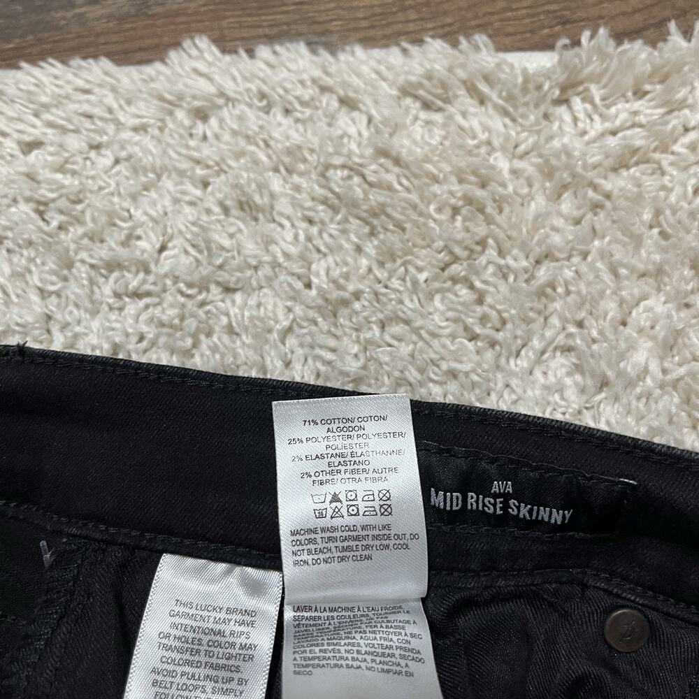 Lucky Brand Size 10/30 Black Ava Mid-Rise Skinny Jeans - Picture 8 of 8